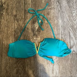 Victoria Secret V Logo Teal Bathing Suit Top